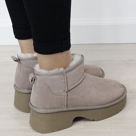 Ghete kaki deschis din piele naturala W5878 114 [5]