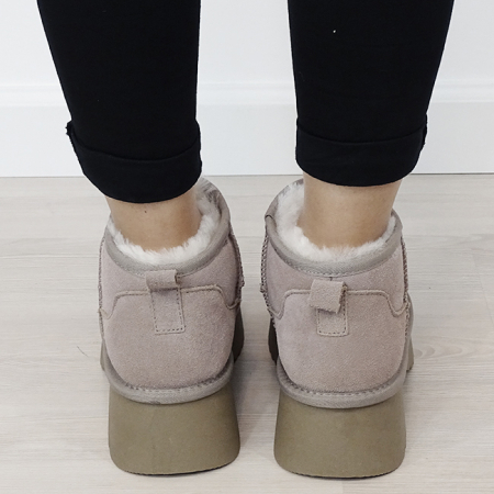 Ghete kaki deschis din piele naturala W5878 114 [3]
