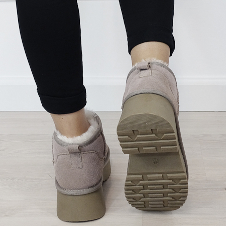 Ghete kaki deschis din piele naturala W5878 114 [4]
