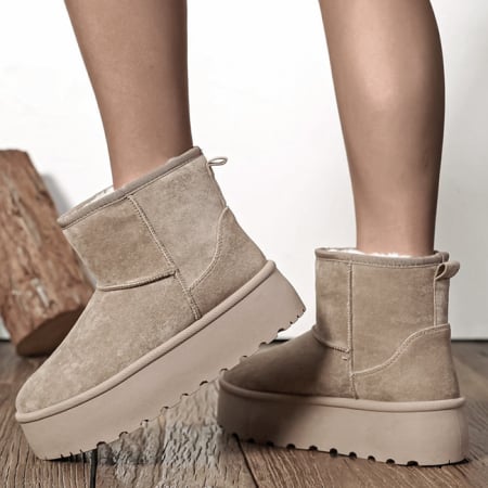 Cizme - Ghete kaki deshis imblanite cu talpa groasa LT33-45 111