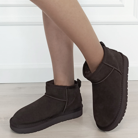 Cizme - Ghete maro cafeniu din piele naturala JB1966 111