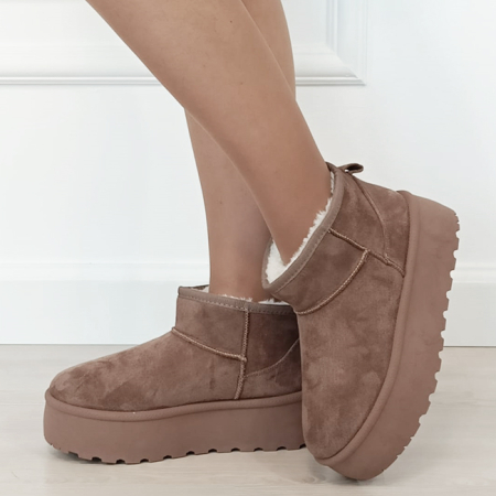 Noutati - Ghete maro imblanite cu talpa groasa LT33-43 112