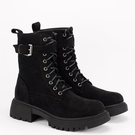Ghete negre casual cu talpa groasa 5699 115 [6]