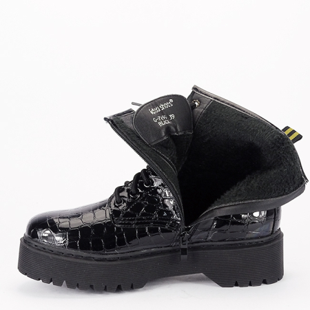 Ghete negre cu imprimeu de reptila G-7695 118 [6]