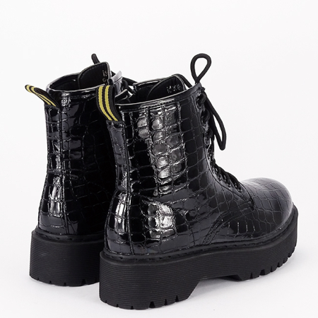 Ghete negre cu imprimeu de reptila G-7695 118 [3]