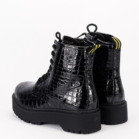 Ghete negre cu imprimeu de reptila G-7695 118 [1]