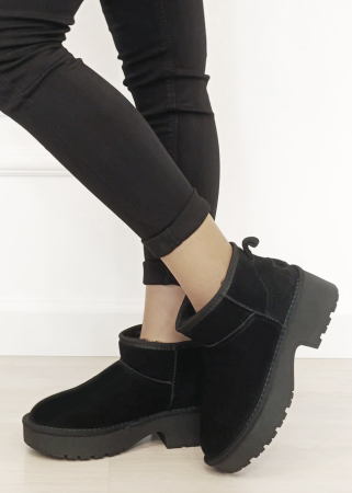 Ghete negre cu platforma din piele naturala JB1999 116 [1]