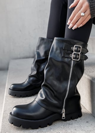 Noutati - Cizme negre dama casual 7656A 19