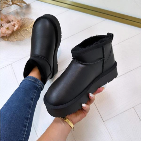 Femei - Ghete negre din piele naturala W5828-1 118