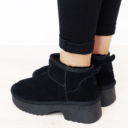 Ghete negre din piele naturala W5878 114 [2]
