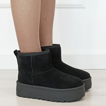 Ghete negre imblanite cu talpa groasa LT33-45 111 [6]