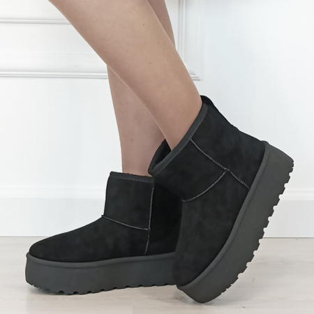 Noutati - Ghete negre imblanite cu talpa groasa LT33-45 111