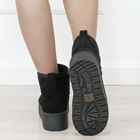 Ghete negre imblanite cu talpa groasa LT33-45 111 [4]