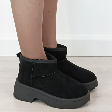 Ghete negre imblanite cu talpa groasa LT33-49 113 [6]