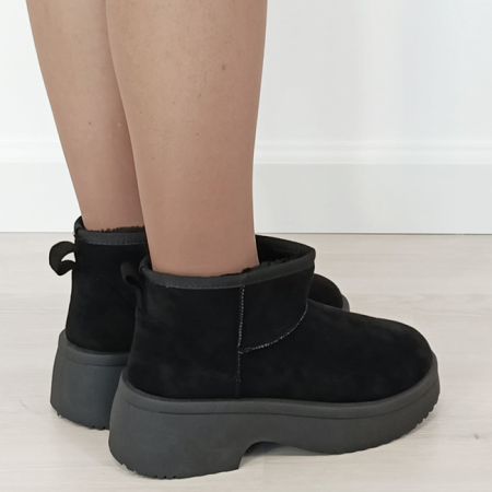 Ghete negre imblanite cu talpa groasa LT33-49 113 [5]