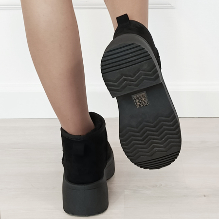 Ghete negre imblanite cu talpa groasa LT33-49 113 [4]