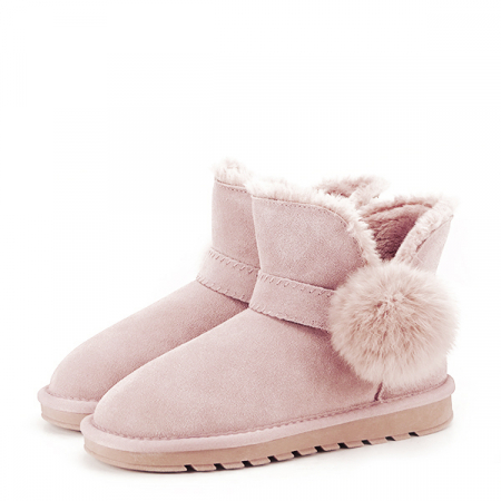 Cizme si botine - Ghete roz din piele naturala Rita