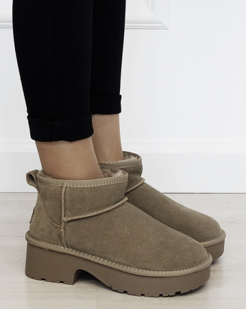 Ghete taupe cu platforma din piele naturala JB1999 116 [6]