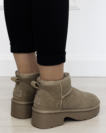 Ghete taupe cu platforma din piele naturala JB1999 116 [5]
