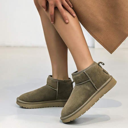 Cizme si botine - Ghete kaki din piele naturala JB1966 111