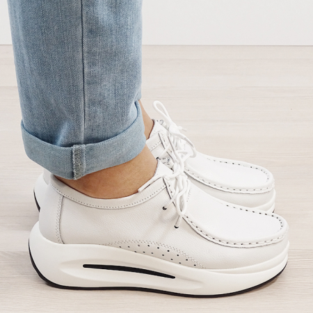 Mocasini albi din piele naturala WKS02 M7 [6]