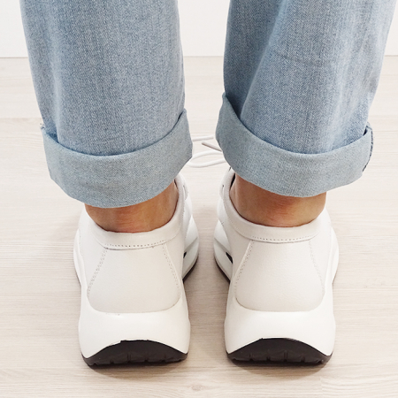 Mocasini albi din piele naturala WKS02 M7 [4]