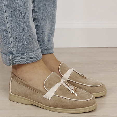 Mocasini bej de tip loafers 1502 01 [5]