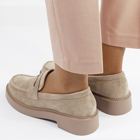 Mocasini bej inchis de tip loafers 1858 02 [3]
