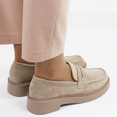 Mocasini bej inchis de tip loafers 1858 02 [5]