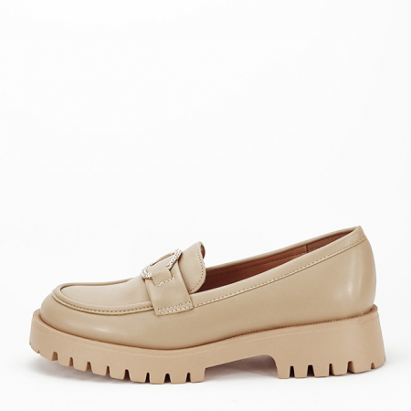 Pantofi sport si sneakers - Mocasini bej de tip loafers FN653 M2