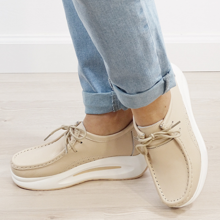 Mocasini bej din piele naturala WKS02 M7 [1]