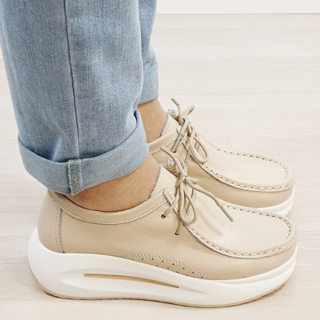 Mocasini bej din piele naturala WKS02 M7 [6]