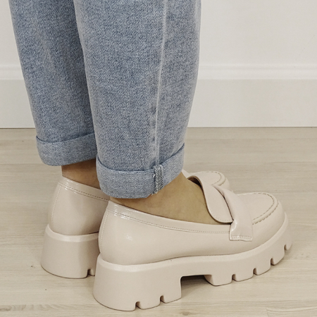 Mocasini bej lacuiti de tip loafers MO-6 01 [4]