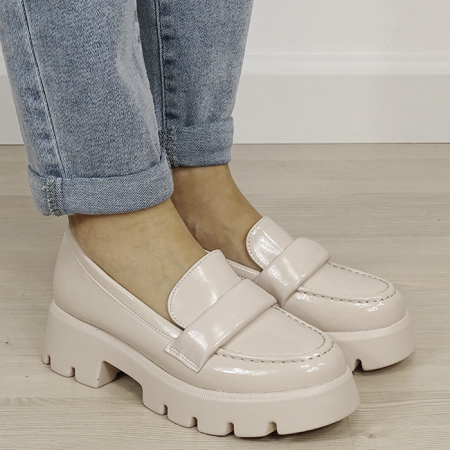 Mocasini bej lacuiti de tip loafers MO-6 01 [5]