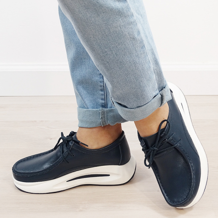 Mocasini bleumarin din piele naturala WKS02 M7 [1]