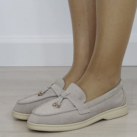Mocasini si balerini - Mocasini dama bej tip loafers 9753 02