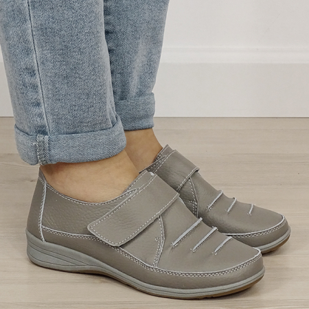 Mocasini gri din piele naturala 5085. M3 [5]