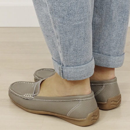 Mocasini gri din piele naturala 5128 M4 [2]