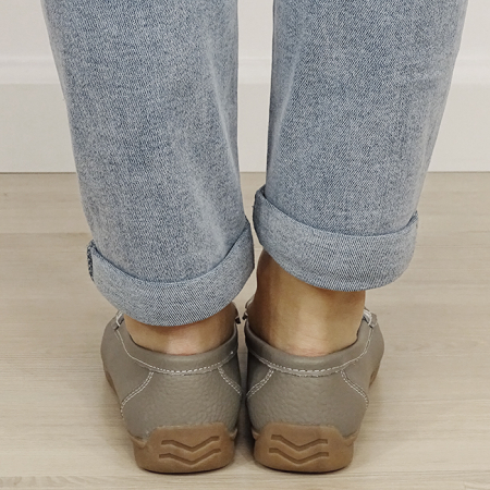 Mocasini gri din piele naturala 5128 M4 [3]