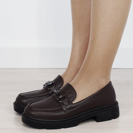 Mocasini si balerini - Mocasini maro de tip loafers DYH9893 01