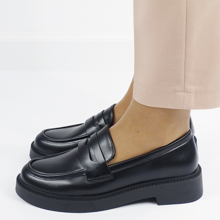 Mocasini si balerini - Mocasini negri de tip loafers 1817 03