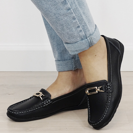 Noutati - Mocasini negri de tip loafers din piele naturala 0511 01