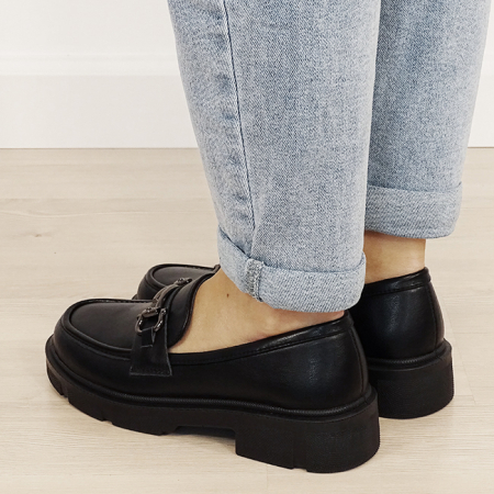 Mocasini negri de tip loafers DYH9893 01 [2]