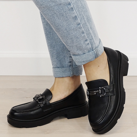 Noutati - Mocasini negri de tip loafers DYH9893 01