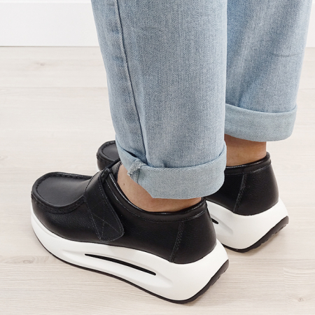 Mocasini negri din piele naturala WKS01 M7 [2]
