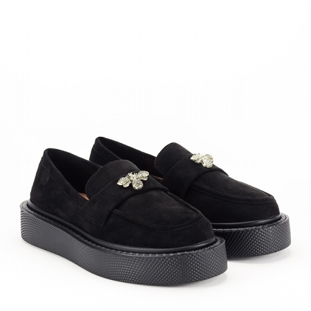 Mocasini negri din velur 6680 M2 [5]