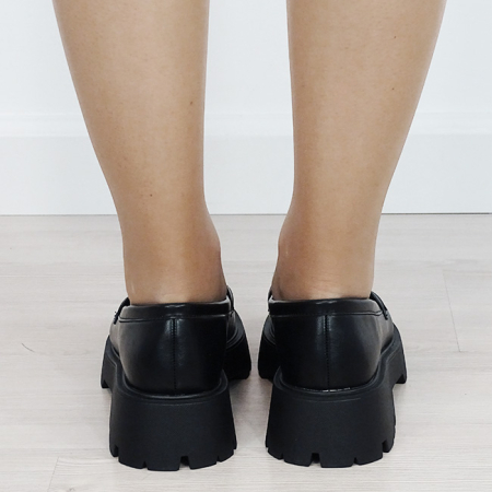 Mocasini negri tip loafers cu imprimeu văcuță texturat 1889 04 [3]