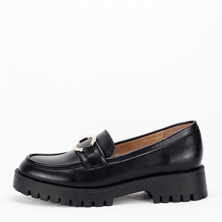 Mocasini si balerini - Mocasini negrii de tip loafers FN653 M2