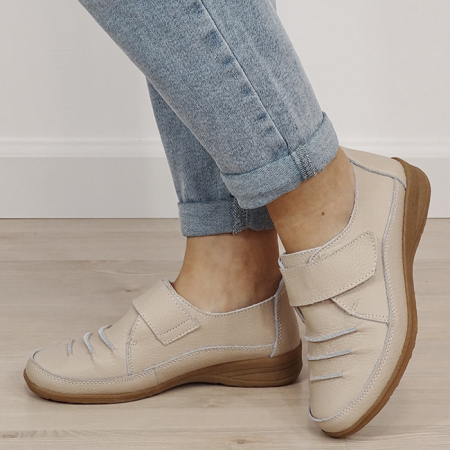 Noutati - Mocasini roz din piele naturala 5085. M3