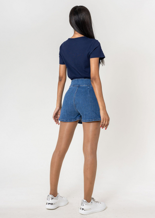 Pantaloni scurti tip fusta din denim P511-5 M7, Albastru [3]